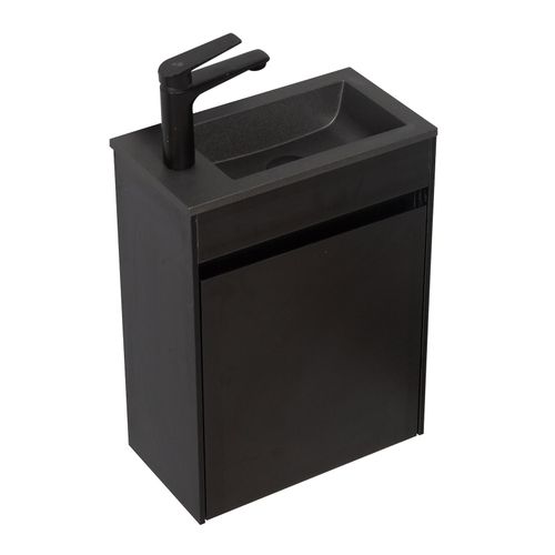 Meuble Lave-Mains Sinta 40 X 22 Cm - Noir Lavabo Noir
