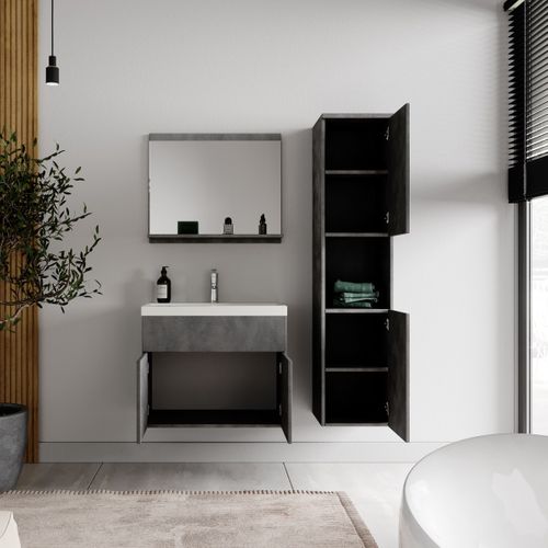 Meuble De Salle De Bain Montreal 60 Cm Lavabo Matera Armoire De Rangement Meuble Lavabo Evier