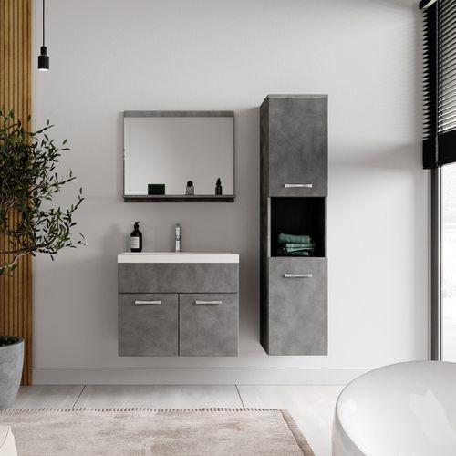 Meuble De Salle De Bain Montreal 60 Cm Lavabo Matera Armoire De Rangement Meuble Lavabo Evier