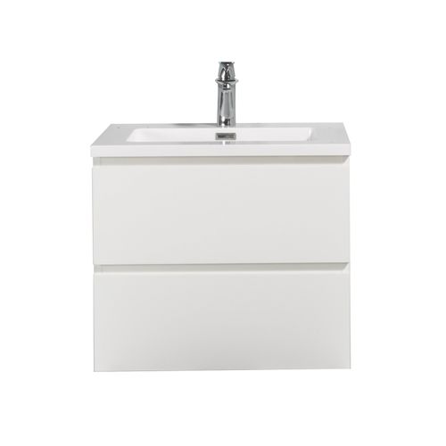 Meuble De Salle De Bain Angela 60 Cm Blanc Brillant – Armoire De Rangement Meuble Lavabo