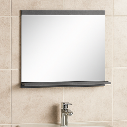 Miroir Avec Étagère Montreal 60 X 12 X 50 Cm Gris