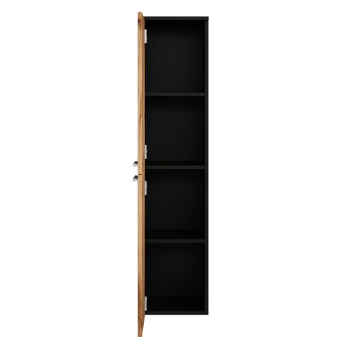 Colonne Saturnus Hauteur 130cm Noir Mat Avec Chêne