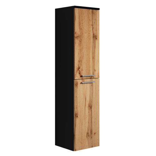 Colonne Saturnus Hauteur 130cm Noir Mat Avec Chêne