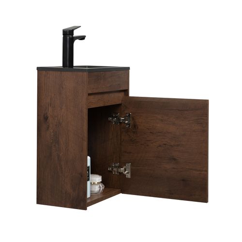 Meuble Lave-Mains Sinta 40 X 22 Cm - Marron Noyer Lavabo Noir