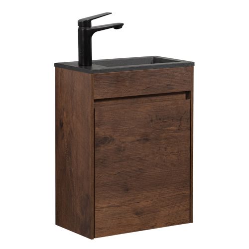 Meuble Lave-Mains Sinta 40 X 22 Cm - Marron Noyer Lavabo Noir