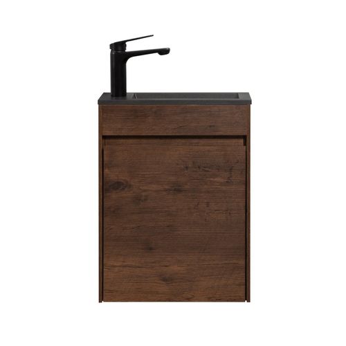 Meuble Lave-Mains Sinta 40 X 22 Cm - Marron Noyer Lavabo Noir