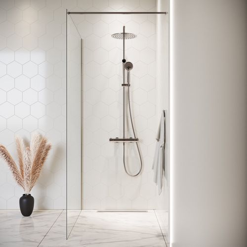 Paroi De Douche Florida - 140 X 200 Cm - Chrome