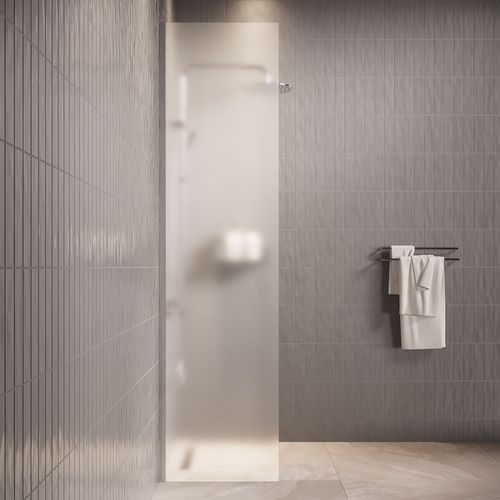 Paroi De Douche Florida - 40 X 200 Cm - Verre Mat - Chrome