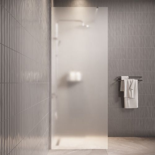 Paroi De Douche Florida - 90 X 200 Cm - Verre Mat - Chrome