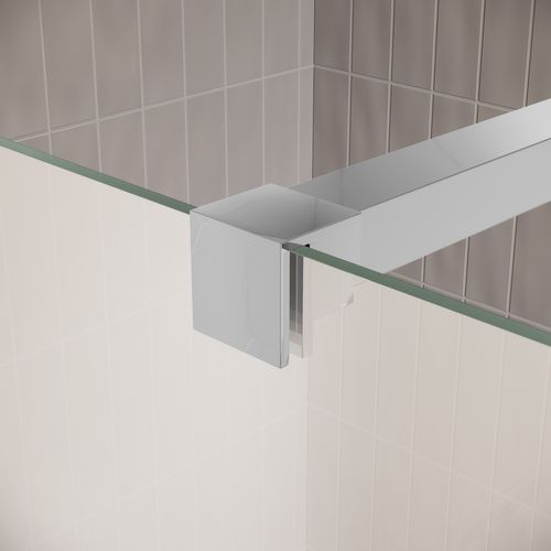 Paroi De Douche Florida - 100 X 200 Cm - Verre Mat - Chrome