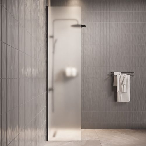 Paroi De Douche Florida - 40 X 200 Cm - Verre Mat - Noir