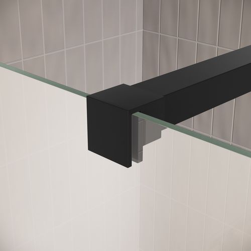 Paroi De Douche Florida - 50 X 200 Cm - Verre Mat - Noir