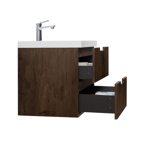 Meuble De Salle De Bain Thermis 80 Cm Lavabo Marron Noyer