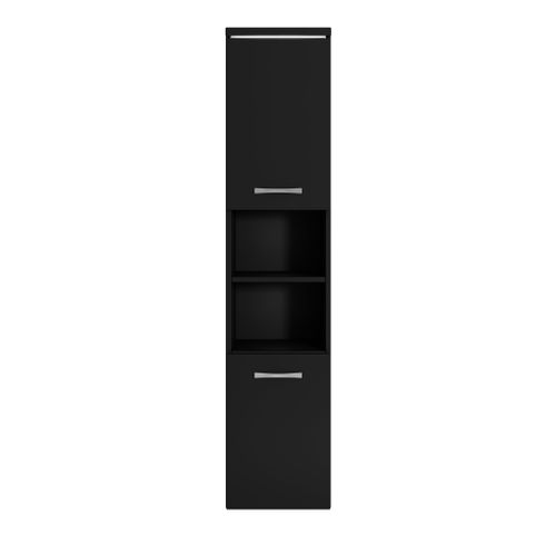 Armoire De Rangement Paso Hauteur 160 Cm Noir Mat   Meuble De Rangement Haut Placard Armoire Colonne