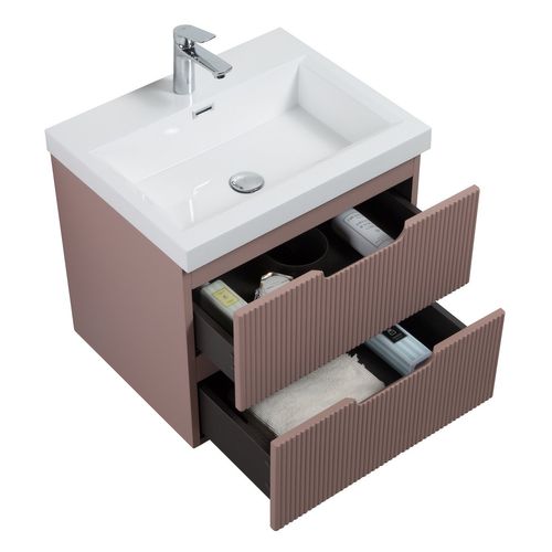 Meuble De Salle De Bain Thermis 60 Cm Lavabo Rose – Meuble Lavabo