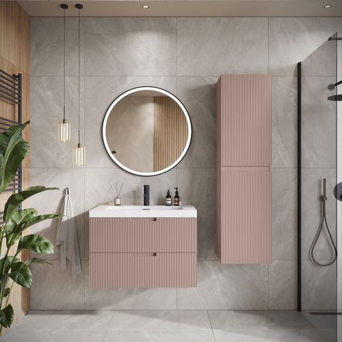 Meuble De Salle De Bain Thermis 100 Cm Lavabo Rose – Meuble Lavabo