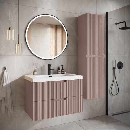 Meuble De Salle De Bain Thermis 100 Cm Lavabo Rose – Meuble Lavabo