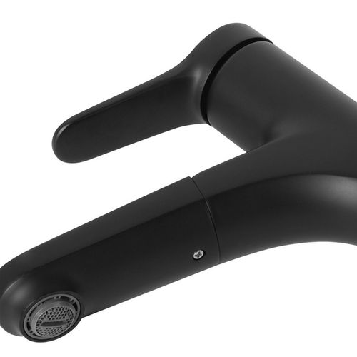 Robinet De Lavabo Parma   Noir   Mitigeur Avec Kit De Montage Et Tuyaux