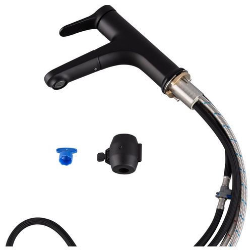 Robinet De Lavabo Parma   Noir   Mitigeur Avec Kit De Montage Et Tuyaux