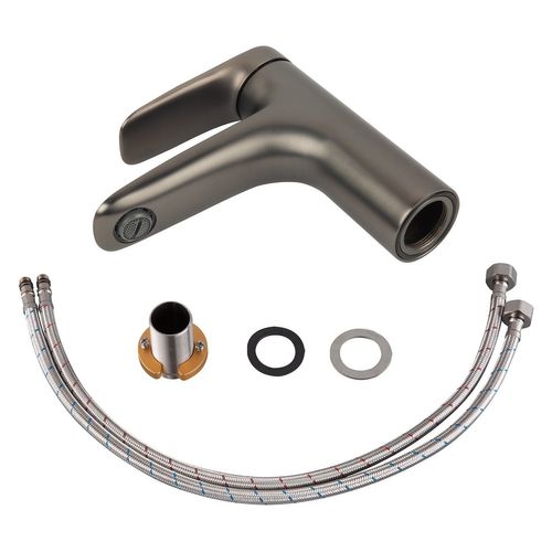 Robinet De Lavabo Nola Gris Mitigeur Avec Kit De Montage Et Tuyaux