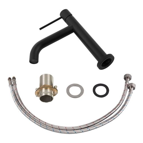 Robinet De Lavabo Ames   Noir   Mitigeur Avec Kit De Montage Et Tuyaux