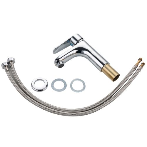 Robinet De Lavabo Nagano   Chrome   Mitigeur Avec Kit De Montage Et Tuyaux