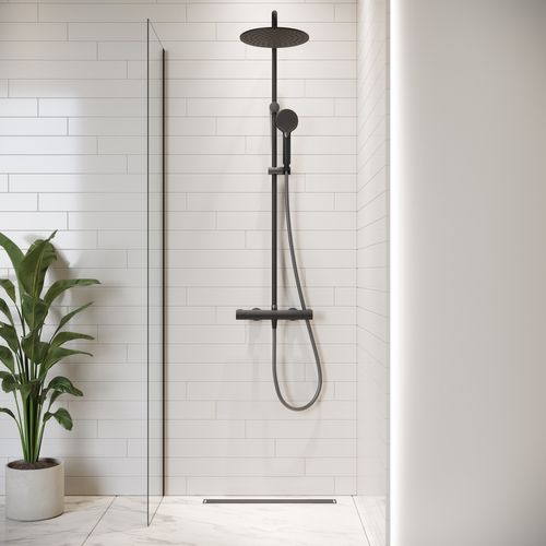 Paroi De Douche Florida - 30 X 200 Cm - Noir