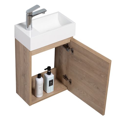 Meuble Lave-Mains Angela 40 X 22 Cm - Chêne Châtaignier