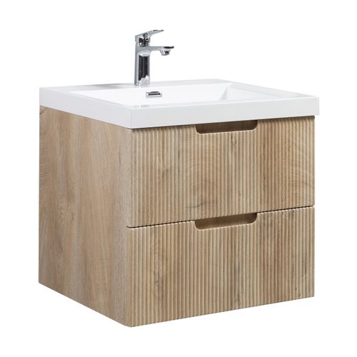 Meuble De Salle De Bain Thermis 60 Cm Lavabo Chene Clair