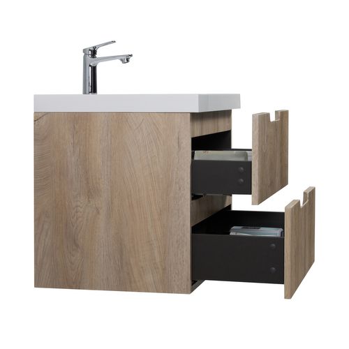 Meuble De Salle De Bain Thermis 60 Cm Lavabo Chene Clair