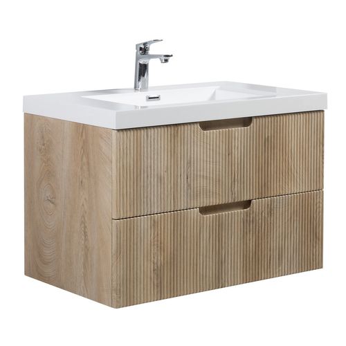 Meuble De Salle De Bain Thermis 80 Cm Lavabo Chene Clair