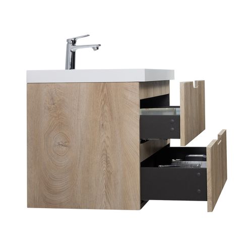 Meuble De Salle De Bain Thermis 100 Cm Lavabo Chene Clair