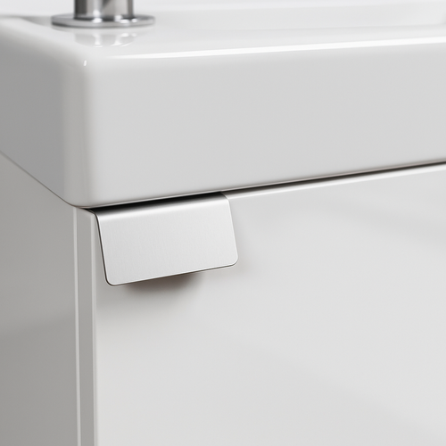 Meuble Lave Mains Apollo Blanc Brillant 40x22 Cm Meuble De Rangement Meuble D'évier