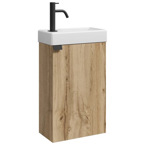 Meuble Lave Mains Apollo Chêne Clair 40x22 Cm Meuble De Rangement Meuble D'évier