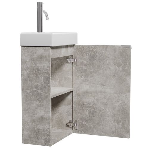 Meuble Lave Mains Apollo Gris Béton 40x22 Cm Meuble De Rangement Meuble D'évier