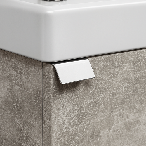 Meuble Lave Mains Apollo Gris Béton 40x22 Cm Meuble De Rangement Meuble D'évier