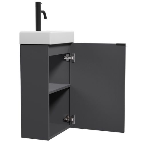 Meuble Lave Mains Apollo Anthracite 40x22 Cm Meuble De Rangement Meuble D'évier