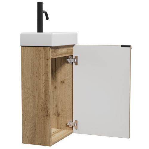 Meuble Lave Mains Bosco Chêne 40x22 Cm Meuble De Rangement Meuble D'évier