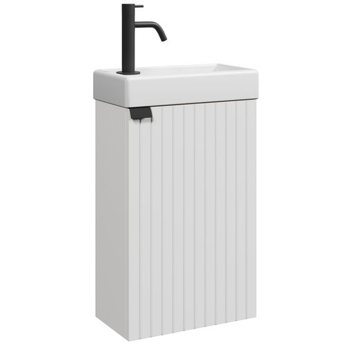 Meuble Lave Mains Bosco Blanc Matt 40x22 Cm Meuble De Rangement Meuble D'évier
