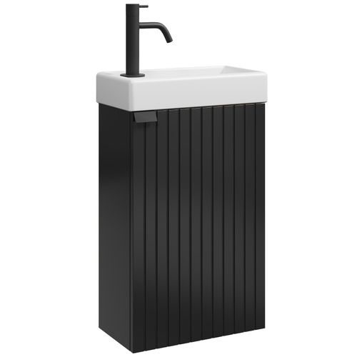 Meuble Lave Mains Bosco Noir Matt 40x22 Cm Meuble De Rangement Meuble D'évier