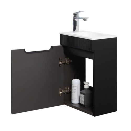 Meuble Lave-Mains Thermis 40 X 22 Cm - Noir Mat