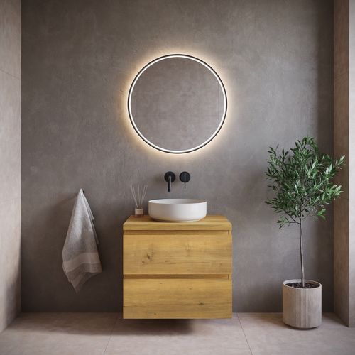 Meuble De Salle De Bain Angela 60cm Chene – Armoire De Rangement