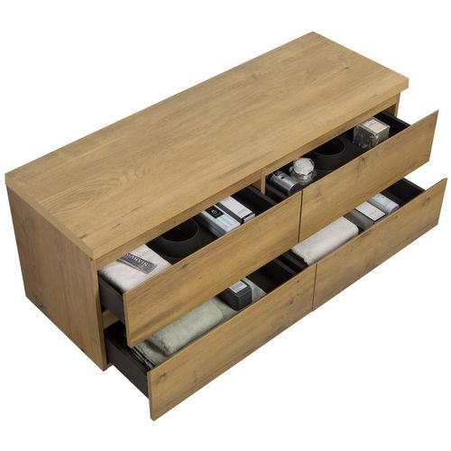 Meuble De Salle De Bain Angela 140cm   Chene – Armoire De Rangement