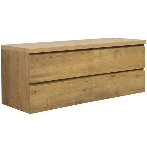 Meuble De Salle De Bain Angela 140cm   Chene – Armoire De Rangement