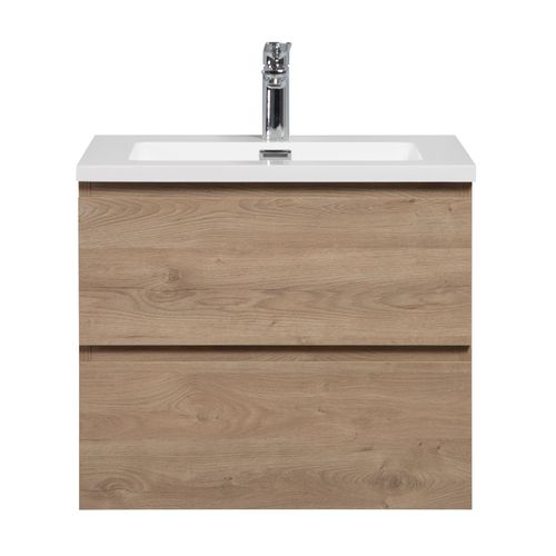 Meuble De Salle De Bain Angela 60 Cm Chêne Châtaignier – Armoire De Rangement Meuble Lavabo