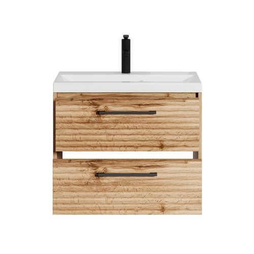 Meuble De Salle De Bain Etna 60 Cm 01 Lavabo Chêne   Armoire De Rangement