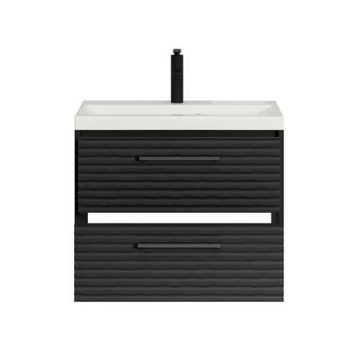 Meuble De Salle De Bain Etna 60 Cm 01 Lavabo Noir   Armoire De Rangement