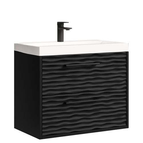 Meuble De Salle De Bain Etna 60 Cm 01 Lavabo Noir   Armoire De Rangement