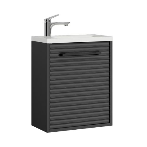 Meuble De Salle De Bain Etna Noir Matt 40x22 Cm Meuble De Rangement Meuble De Lavabo