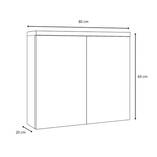 Meuble à Miroir Toledo 80 X 60 Cm Beton Gris Miroir Armoire Miroir Salle De Bains Verre Armoire
